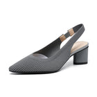 Escarpins femme – bout pointu et talon carré stable - Gris