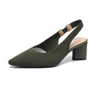 Escarpins femme – bout pointu et talon carré stable - Vert