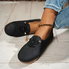 Mocassins femme – bleu marine détail lacet - noir