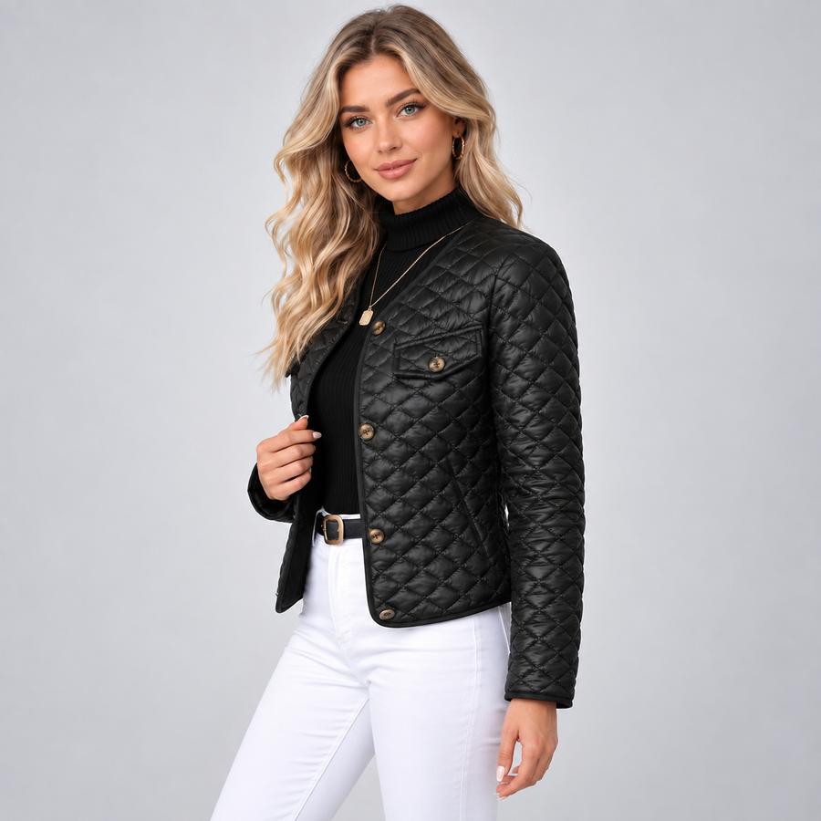 Veste Matelassée Femme Noir - détail