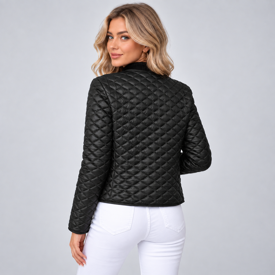 Veste Matelassée Femme Noir - vue portée