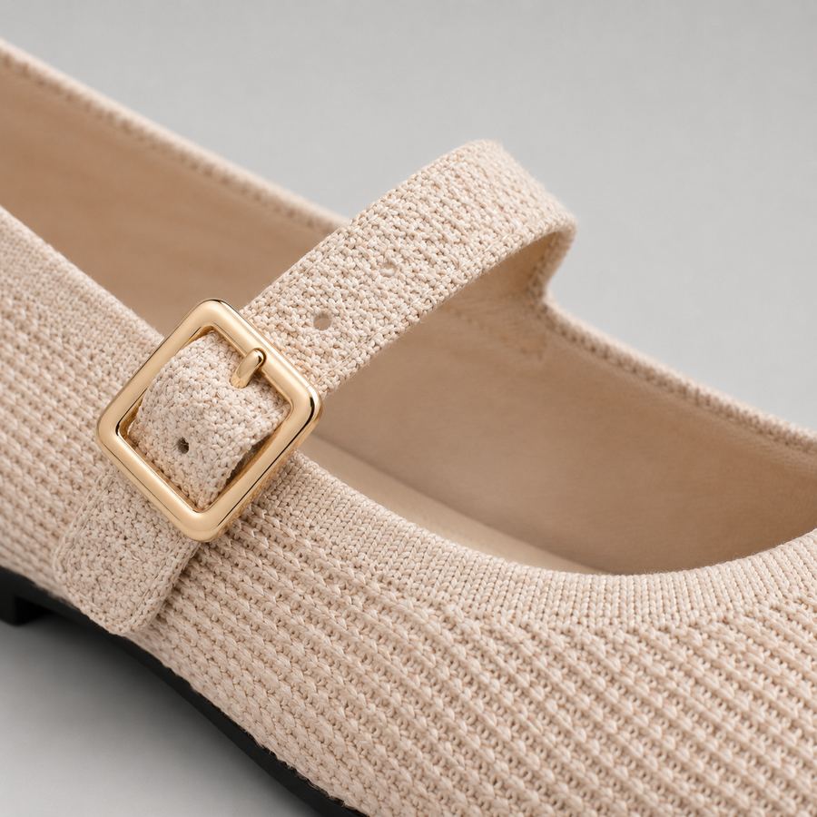 Ballerines Femme Mary Jane Bout Carré Bride Maille Respirante – Chaussures Plates Confort Tendance Quotidien Bureau