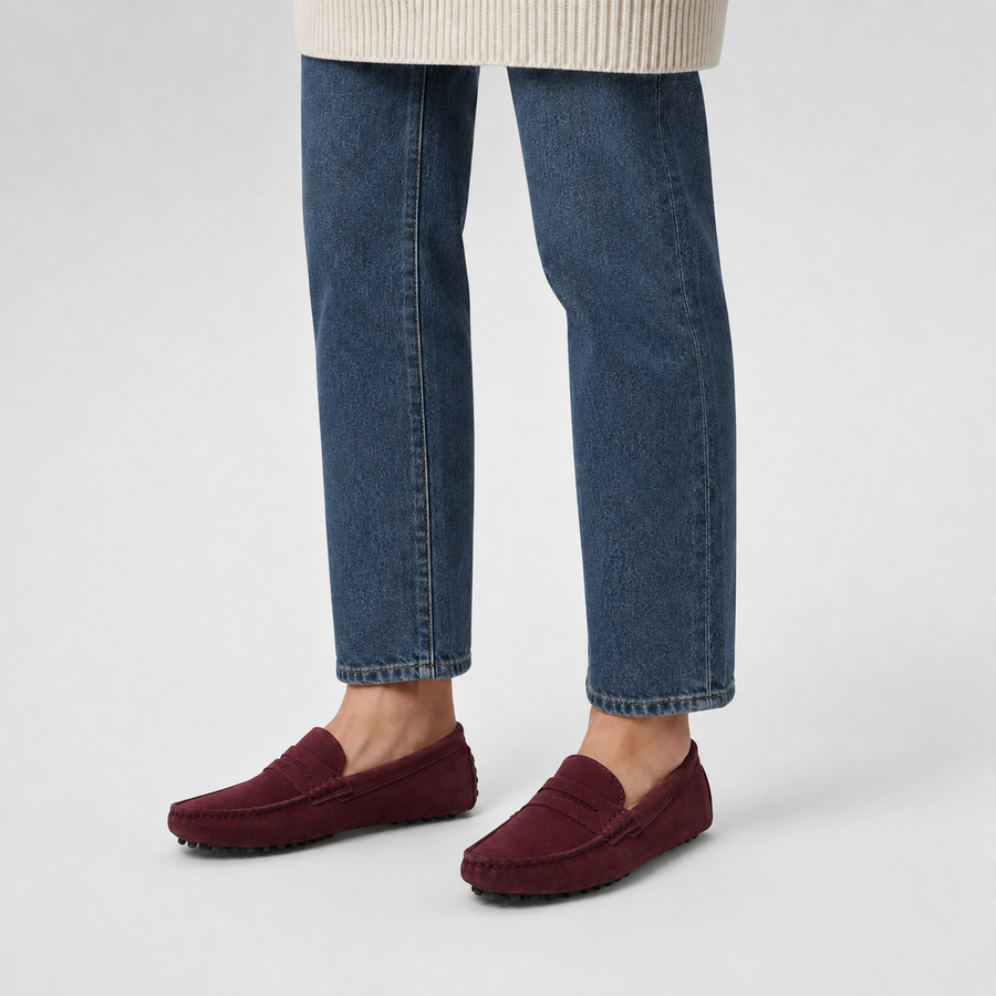 Mocassin Femme en Daim Marron – Confort et Simplicité au Quotidien