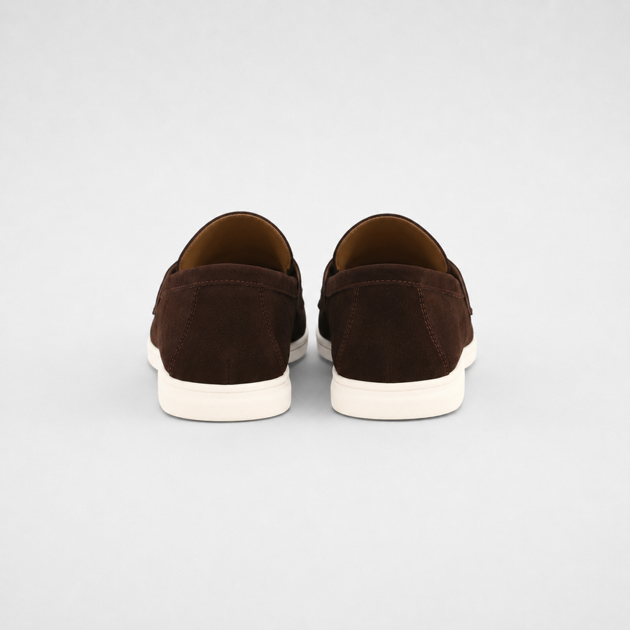 Mocassin Femme en Daim Marron à Glands – Élégance Simple et Discrète