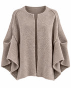 Cardigan Femme Maille Fine Oversize - Beige
