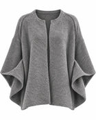 Cardigan Femme Maille Fine Oversize - Gris foncé