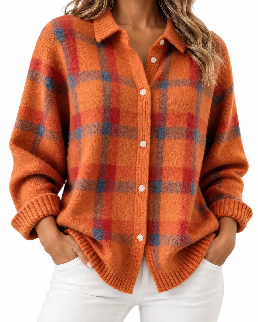 Cardigan Femme Polo Tartan Boutonné