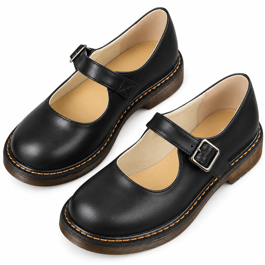 Ballerines Femme Mary Jane Bride Boucle Vintage