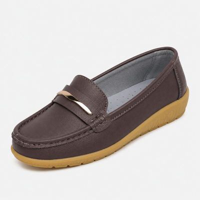 Mocassins femme – marron plates enfilage saison