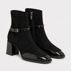 Bottines à talons en similicuir confortables - confort chic quotidien - Noir