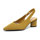 Escarpins femme – bout pointu et talon carré stable - Jaune