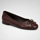 Ballerines femme – marron effet croco bout carré - Motif crocodile Marron