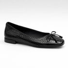 Ballerines femme – noires effet croco bout carré chic - noir