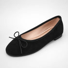 Ballerines femme – noires nœud papillon bout rond confort - Noir