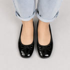 Ballerines femme – bout ouvert nœud soirée chic - noir
