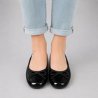 Ballerines femme – bout rond nœud papillon confort - Noir