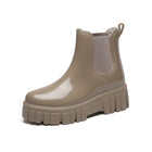 Bottes chelsea mi mollet femme - cuir confort quotidien - Abricot