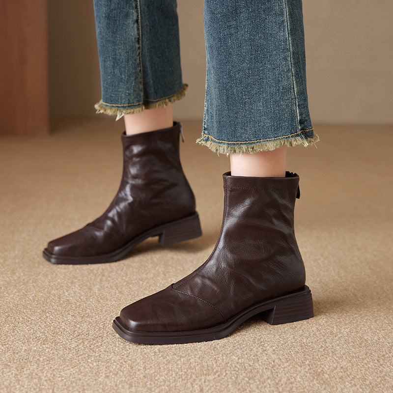 Bottes en cuir femme