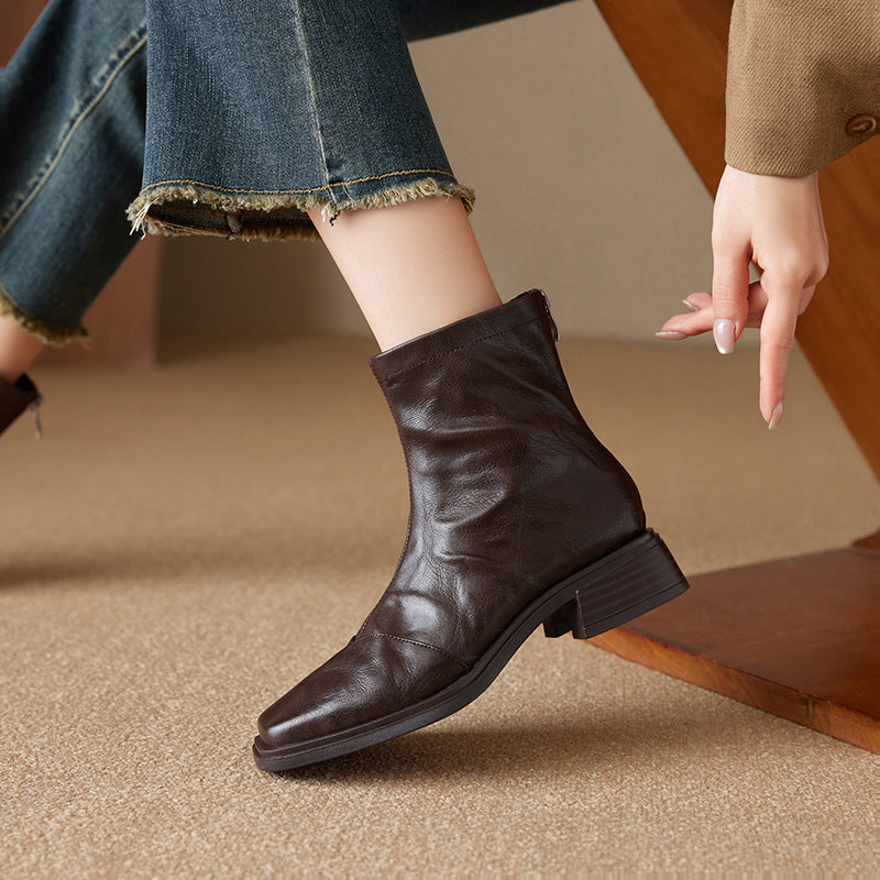 Bottes en cuir femme
