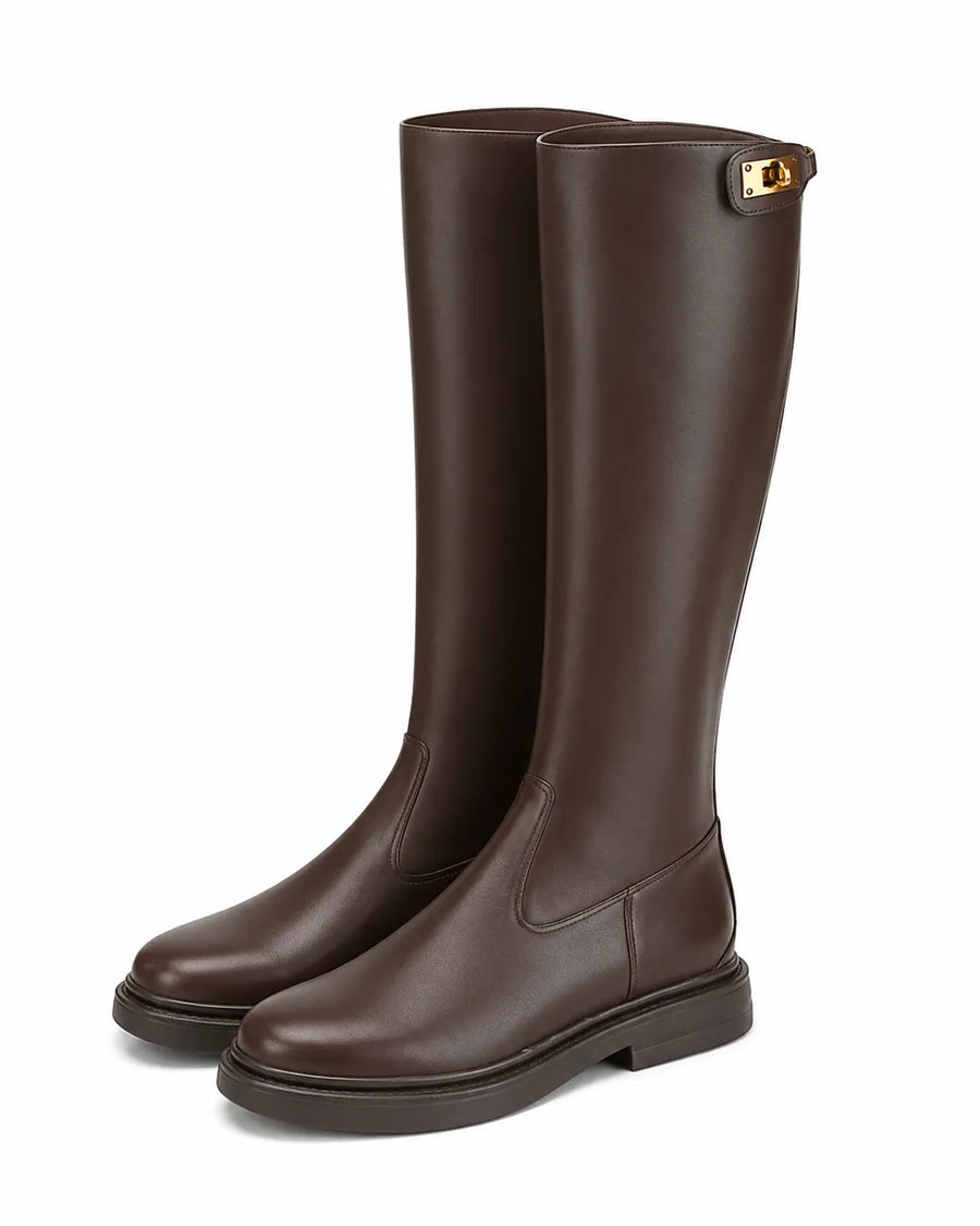 Bottes hautes femme talon chic automne hiver - vue d'ensemble