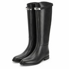 Bottes hautes noir semelle épaisse femme - Noir