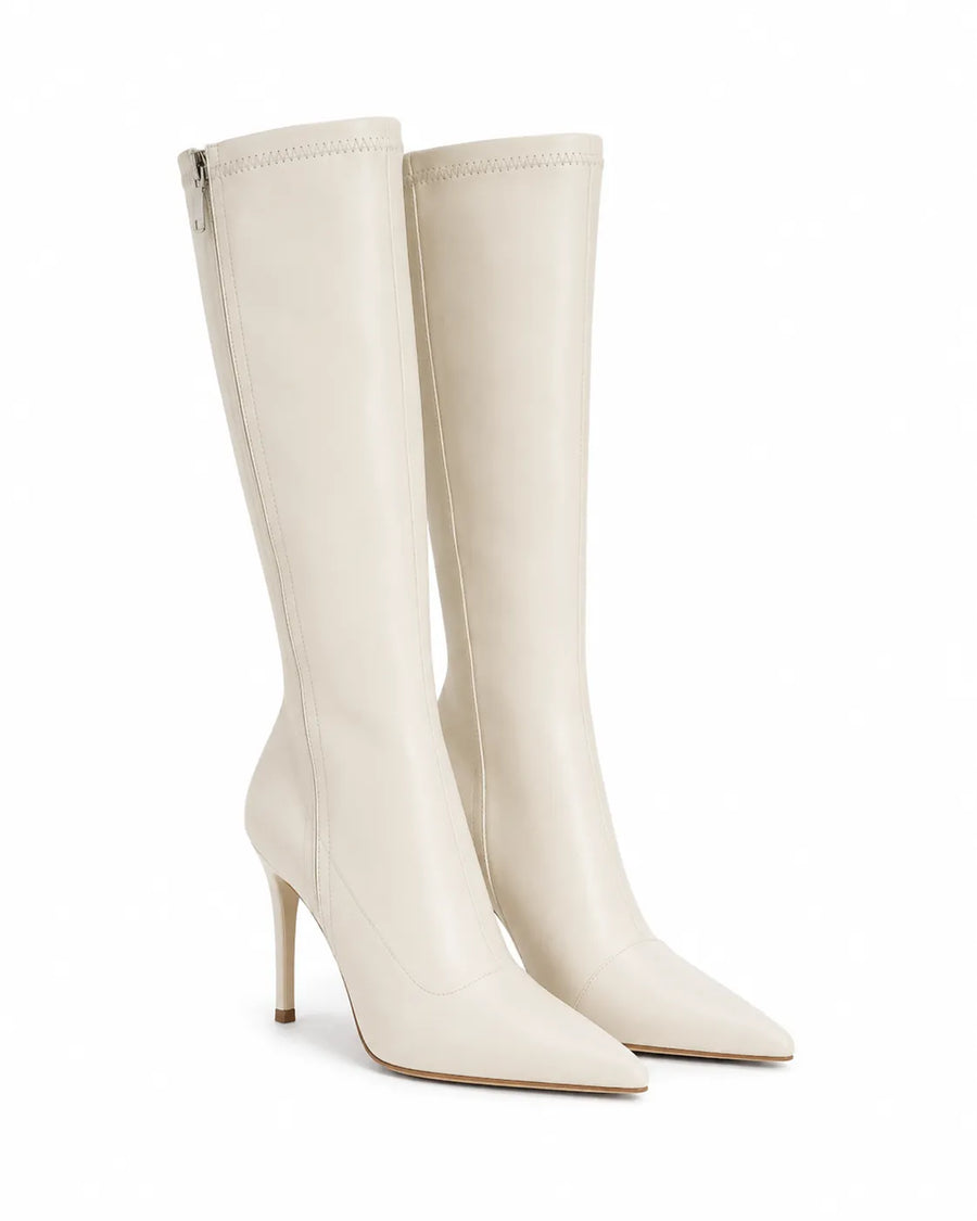 Bottes hautes talon 10 cm femme - vue d'ensemble posée
