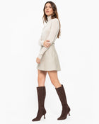 Bottes hautes à talons en daim femme - Marron