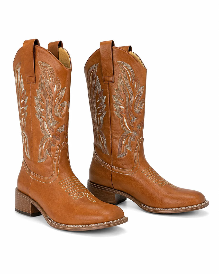 Bottes santiags western femme lacets - vue d'ensemble