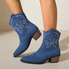 Bottes santiags western - style rétro tendance - Bleu