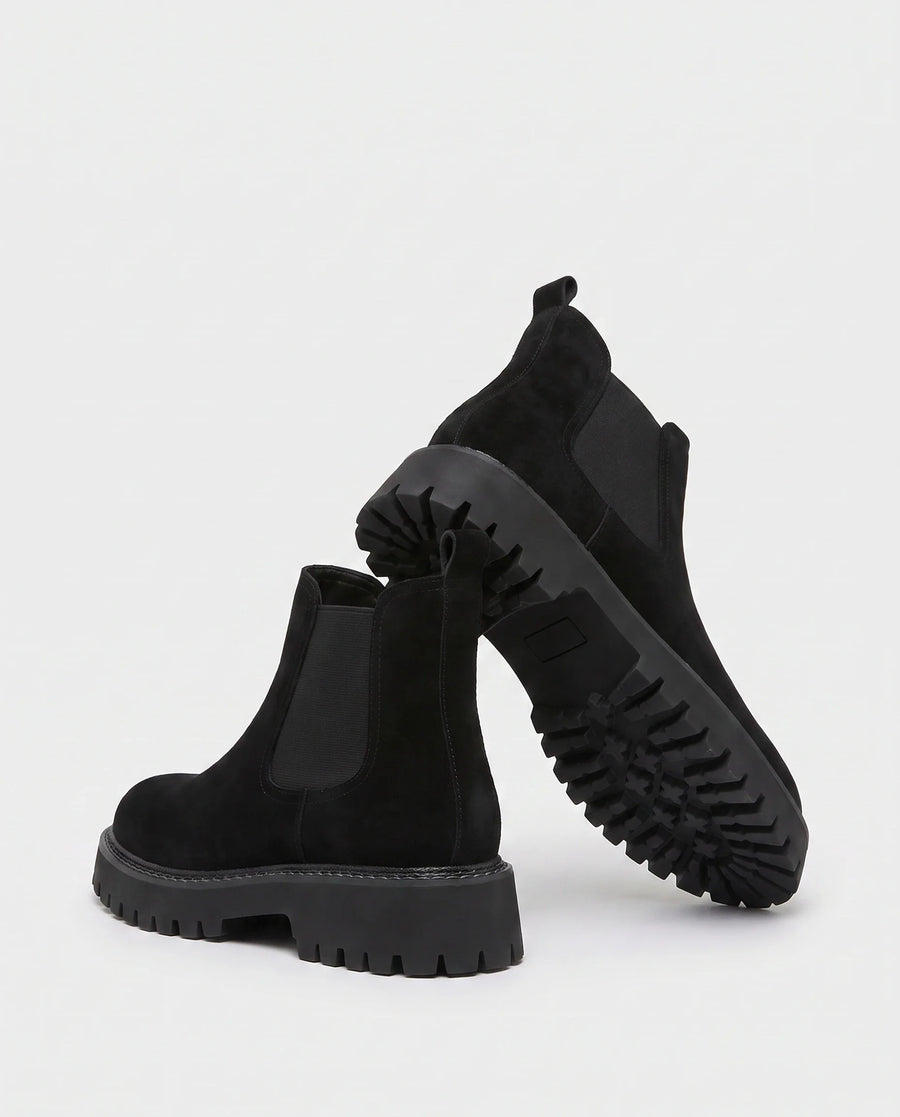 Bottines Chelsea Femme Noir - vue de dos et semelle crantée