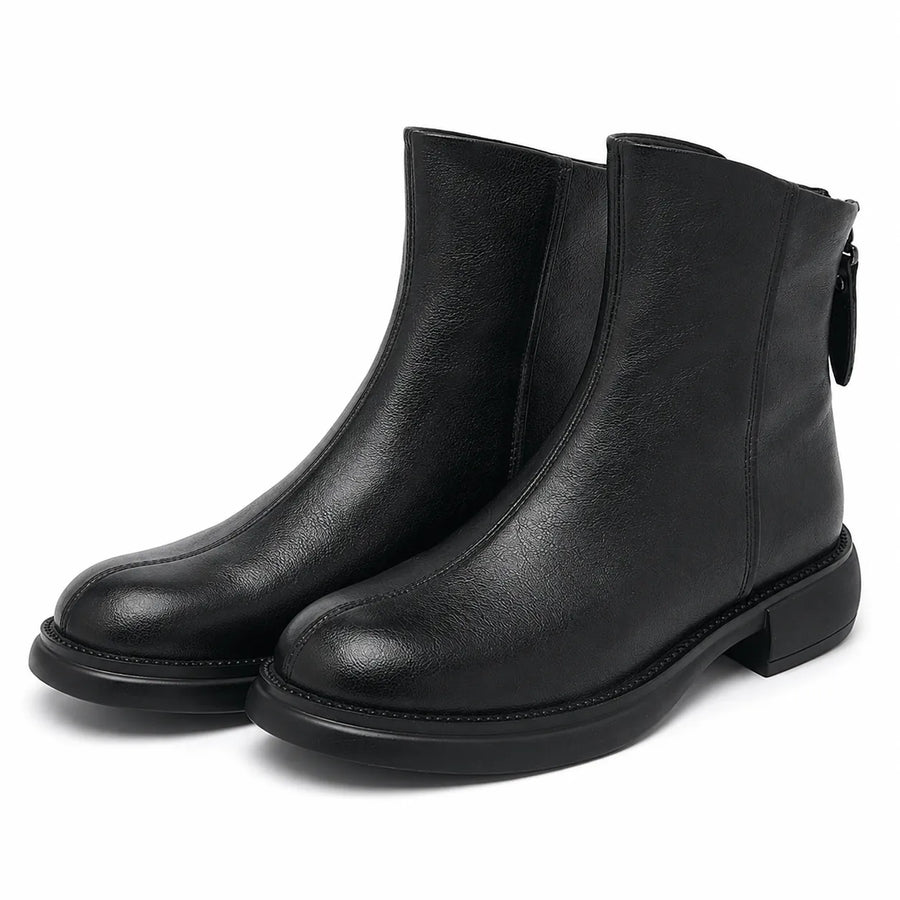 Bottines en cuir hauteur cheville hiver - vue d'ensemble