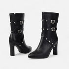 Bottines élégantes à talons femme - chic soirée élégance - Noir