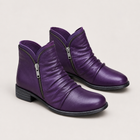 Bottines en similicuir femme confortables - confort quotidien tendance - Violet