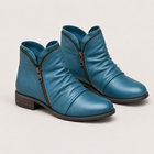 Bottines en similicuir femme confortables - confort quotidien tendance - Bleu