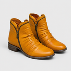 Bottines en similicuir femme confortables - confort quotidien tendance - Jaune