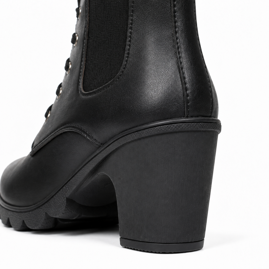 Bottines en similicuir à lacet - vue coloris disponibles