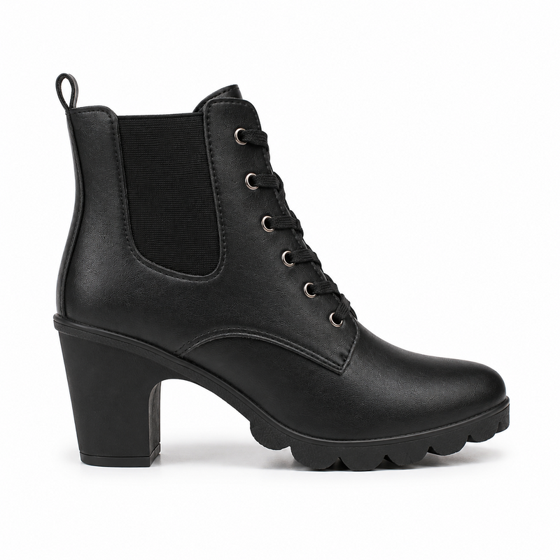 Bottines en similicuir à lacet