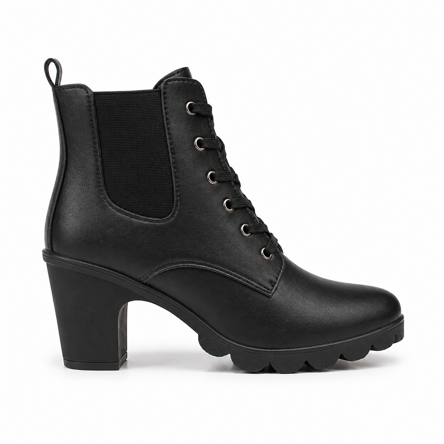 Bottines en similicuir à lacet