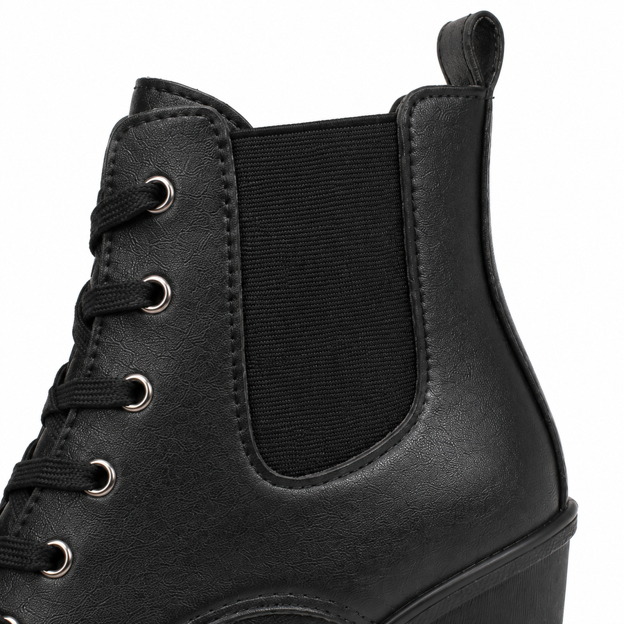 Bottines en similicuir à lacet