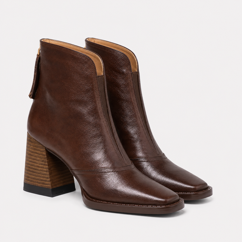 Bottines en similicuir à talons confortable