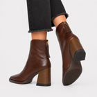 Bottines en similicuir à talons confortable - style pratique - Marron