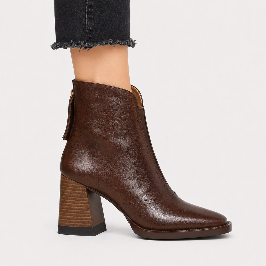 Bottines en similicuir à talons confortable