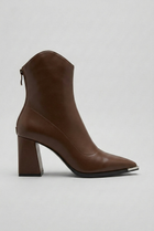 Bottines à talons bout pointus - chic bureau élégance - Marron