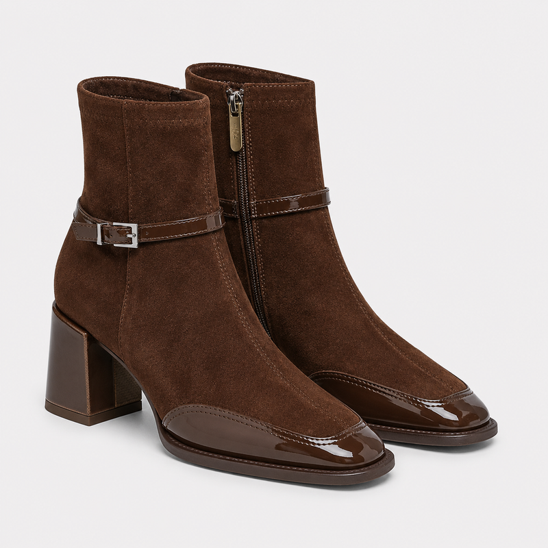 Bottines à talons en similicuir confortables
