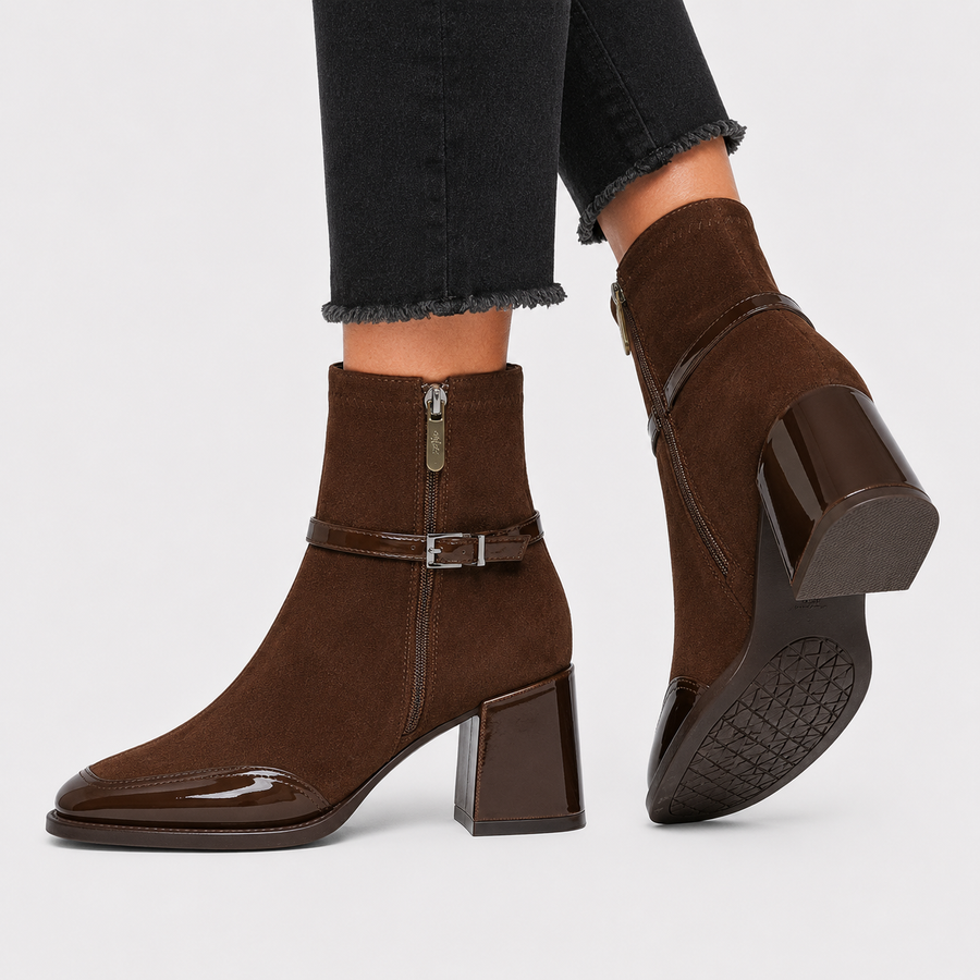 Bottines à talons en similicuir confortables