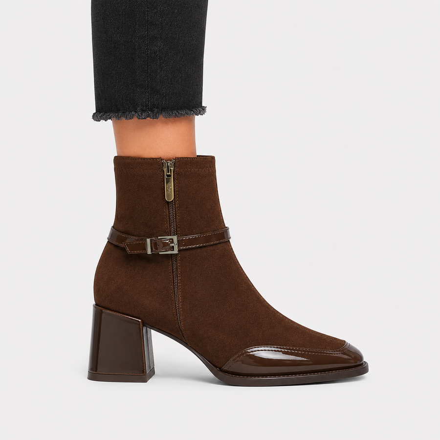 Bottines à talons en similicuir confortables