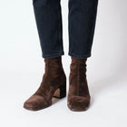 Bottines à talons en daim - tendance automne chic - Marron