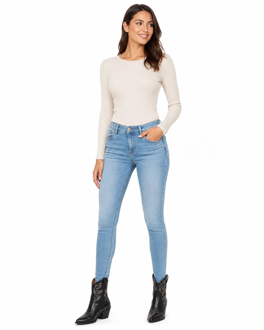 Bottines western en cuir à talons femme - vue face