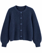 Cardigan Femme - Ample Col Rond - Bleu roi