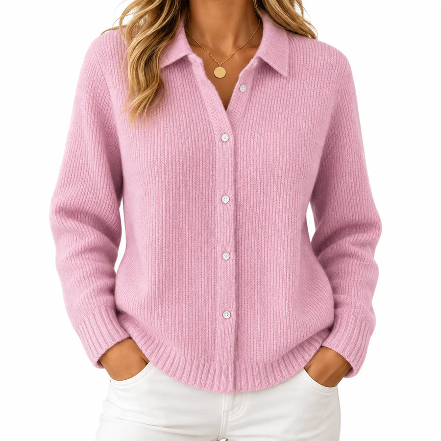 Cardigan en Maille Col Polo - Boutonné, Coupe Ample